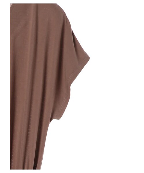 earth music&ecology（アースミュージックアンドエコロジー）の「ベルト付きVネックカットワンピース（ワンピース/ドレス・ブラック/ダークベージュ/カーキ・F）」の4枚目の写真