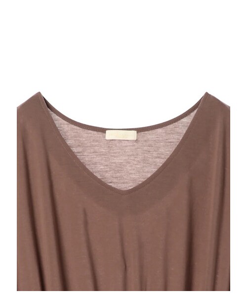 earth music&ecology（アースミュージックアンドエコロジー）の「ベルト付きVネックカットワンピース（ワンピース/ドレス・ブラック/ダークベージュ/カーキ・F）」の3枚目の写真