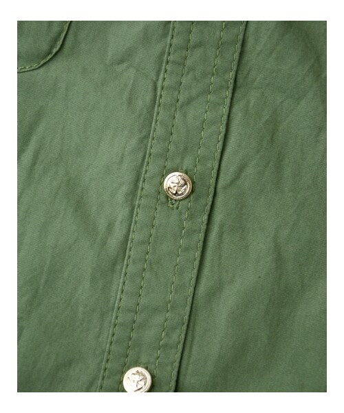 MAJESTIC LEGON（マジェスティックレゴン）の「○ミリタリーシャツ（トップス・レディース・ブルー/カーキグリーン/アイボリー・Free）」の7枚目の写真