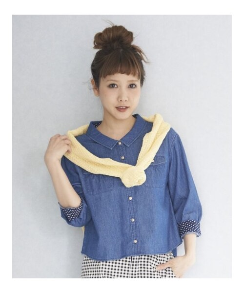 MAJESTIC LEGON（マジェスティックレゴン）の「○ミリタリーシャツ（トップス・レディース・ブルー/カーキグリーン/アイボリー・Free）」の10枚目の写真