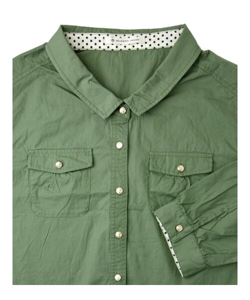 MAJESTIC LEGON（マジェスティックレゴン）の「○ミリタリーシャツ（トップス・レディース・ブルー/カーキグリーン/アイボリー・Free）」の6枚目の写真