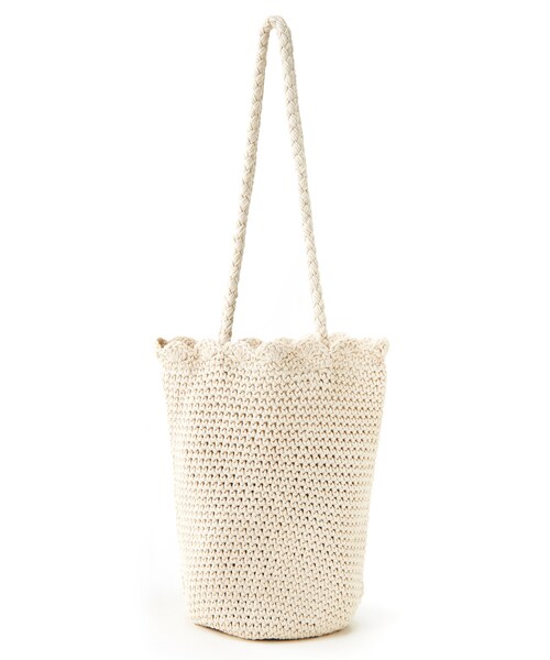 GRL（グレイル）の「クロシェトートバッグ（トートバッグ・レディース・キャメル/アイボリー・F）」の2枚目の写真