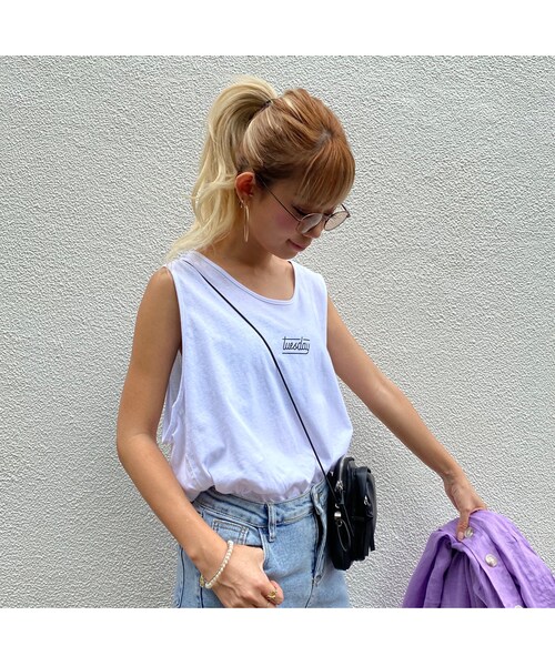 no brand（ノーブランド）の「スリットタンク｢Tuesday｣（タンクトップ・レディース・その他）」の5枚目の写真