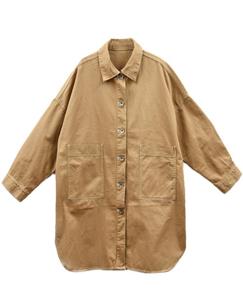 sango(sango)の「BIGシャツ(シャツ/ブラウス・レディース・ケミカル/インディゴ/ベージュ/カーキ・FREE)」の2枚目の写真