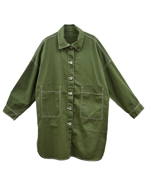 sango(sango)の「BIGシャツ(シャツ/ブラウス・レディース・ケミカル/インディゴ/ベージュ/カーキ・FREE)」の3枚目の写真