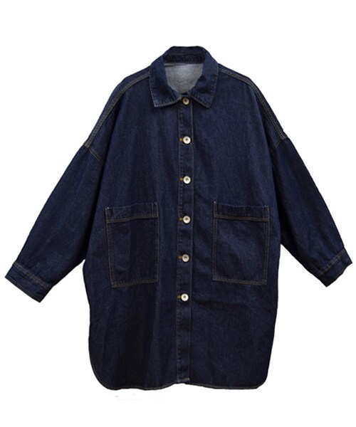 sango(sango)の「BIGシャツ(シャツ/ブラウス・レディース・ケミカル/インディゴ/ベージュ/カーキ・FREE)」の6枚目の写真