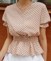 DHOLIC | Vネックブラウジングドットブラウス(シャツ/ブラウス)