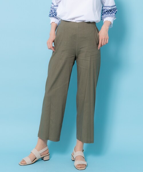 shop DADA(ショップダダ)の「★フレンチリネン★ワイドパンツ(9S12-FL229)(その他パンツ・レディース・ブルー/グリーン/イエロー・FREE)」の2枚目の写真
