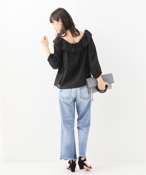 Spick & Span（スピックアンドスパン）の「ラミーフリルブラウス◆（トップス・ブラック/フリー）」の4枚目の写真