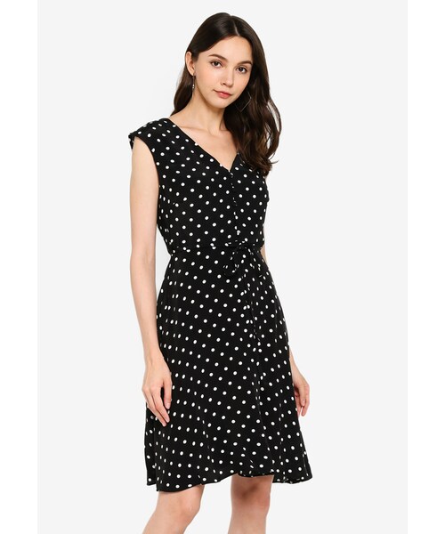 wallis polka dot fit and flare dress