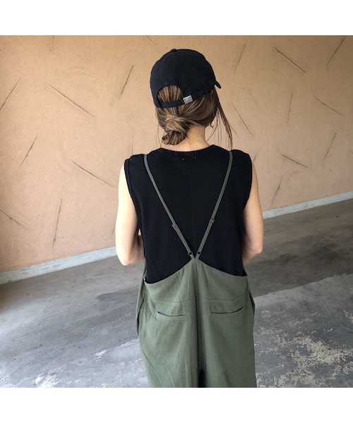 copine（コピン）の「8月19日再々入荷！レーヨン×麻！ゆったりシンプルサロペット(2color)【クリックポスト対象商品】（サロペット/オーバーオール・レディース・その他）」の13枚目の写真