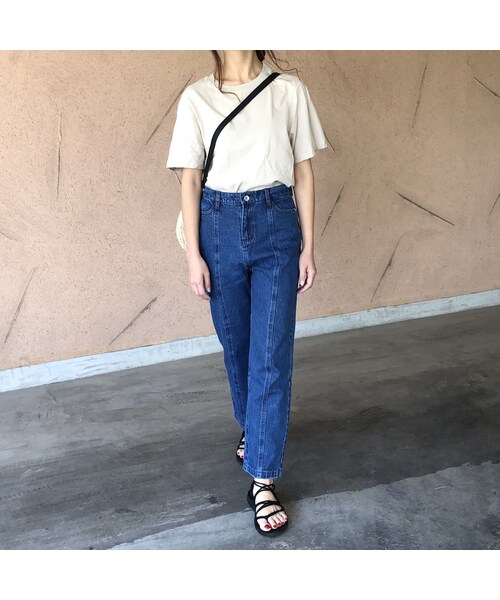 copine(コピン)の「再入荷!11oz切替ハイウエストストレートデニム(2size)【クリックポスト対象商品】(デニムパンツ・レディース・その他)」の2枚目の写真