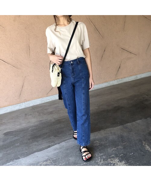 copine(コピン)の「再入荷!11oz切替ハイウエストストレートデニム(2size)【クリックポスト対象商品】(デニムパンツ・レディース・その他)」の5枚目の写真