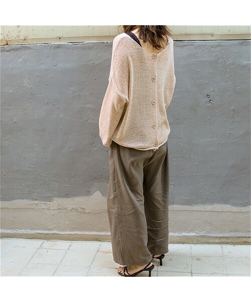 no brand（ノーブランド）の「ハイウエストリネン混ワイドPT（その他パンツ・レディース・その他）」の9枚目の写真