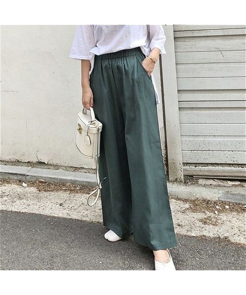 no brand（ノーブランド）の「ハイウエストリネン混ワイドPT（その他パンツ・レディース・その他）」の6枚目の写真