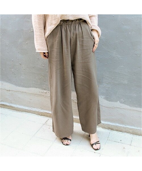 no brand（ノーブランド）の「ハイウエストリネン混ワイドPT（その他パンツ・レディース・その他）」の7枚目の写真
