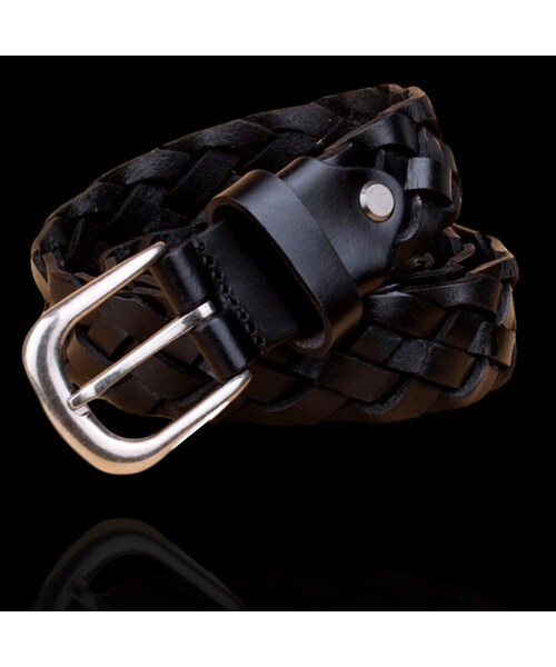 エムエークロス m.a+ レザー ベルト 925 編み込み メッシュベルト（J&M  