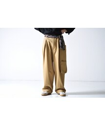 VOAAOV | VOAAOV コットンツイルサイドポケットワイドワークパンツ beige(カーゴパンツ)