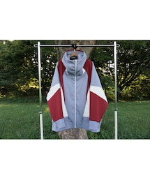 BALMUNG | BALMUNG　マルチカラーハイネックジャージパーカー（灰）(パーカー)