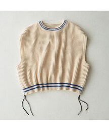 RYO TAKASHIMA | Side Zip Over Size Knit  Vest （Beige）(シャツ/ブラウス)