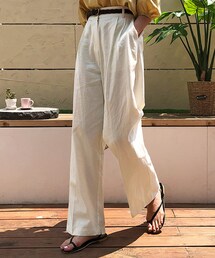 DHOLIC | ツータックリネン混ワイドパンツ(その他パンツ)