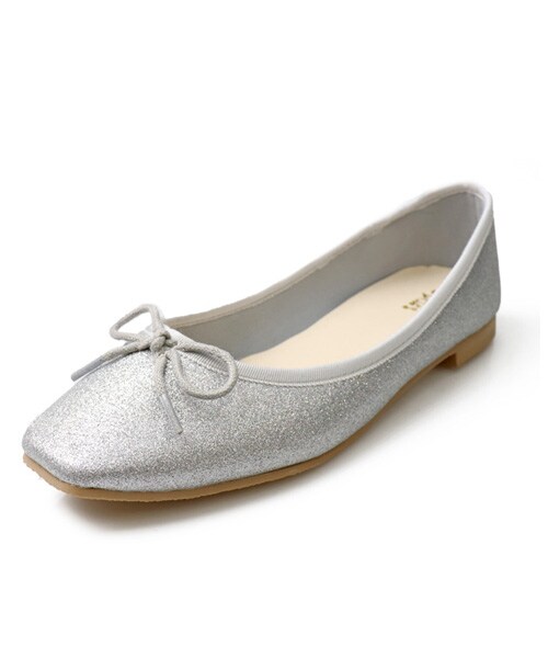 sango（sango）の「スクエバレエシューズ（バレエシューズ・レディース・ゴールドラメ/ブラックドークレ/ブラックエナメル/ブラックラメ/シルバーラメ/グレーベージュスエード/グレーベージュ・Sサイズ/Mサイズ/Lサイズ/LLサイズ）」の3枚目の写真