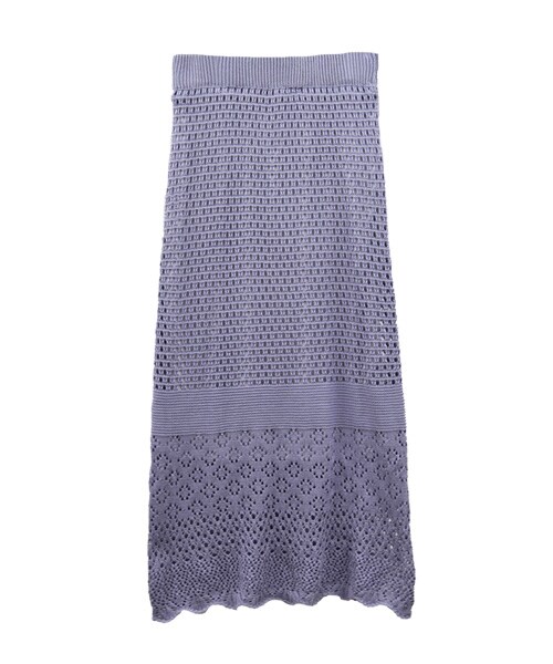 sango（sango）の「透かし編みミディスカート（スカート・レディース・ベージュ/ブラック/オフホワイト/ラベンダー・FREE）」の4枚目の写真
