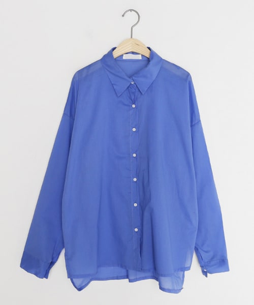 DHOLIC(ディーホリック)の「アンバランスヘムシアーシャツ(シャツ/ブラウス・レディース・ホワイト/イエロー/ピンク/ブルー/ベージュ・FREE)」の3枚目の写真