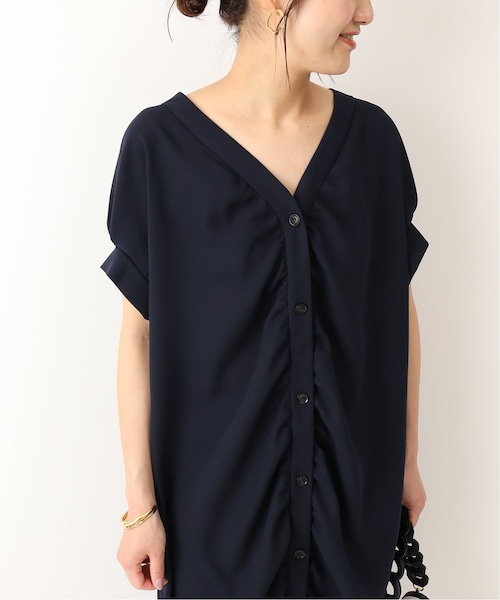 CHANEL ネイビー ホワイト袖 ワンピース ゴールドボタン CHANEL