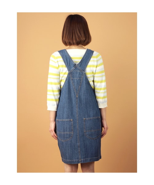 w closet（ダブルクローゼット）の「7.5ozスラブデニムジャンパースカート（ワンピース/ドレス・レディース・ブルー/ワンウォッシュ/ホワイト/ヒッコリー・FREE）」の7枚目の写真