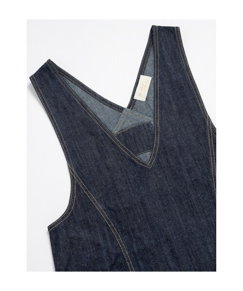 w closet（ダブルクローゼット）の「7.5ozスラブデニムジャンパースカート（ワンピース/ドレス・レディース・ブルー/ワンウォッシュ/ホワイト/ヒッコリー・FREE）」の8枚目の写真