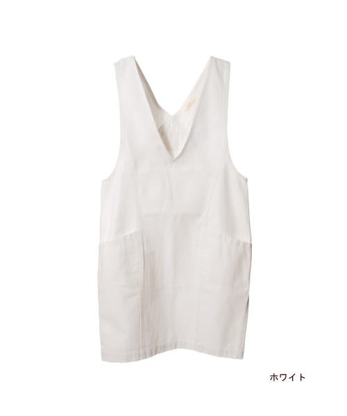 w closet（ダブルクローゼット）の「7.5ozスラブデニムジャンパースカート（ワンピース/ドレス・レディース・ブルー/ワンウォッシュ/ホワイト/ヒッコリー・FREE）」の4枚目の写真