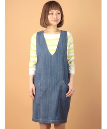 w closet | 7.5ozスラブデニムジャンパースカート(ワンピース/ドレス)