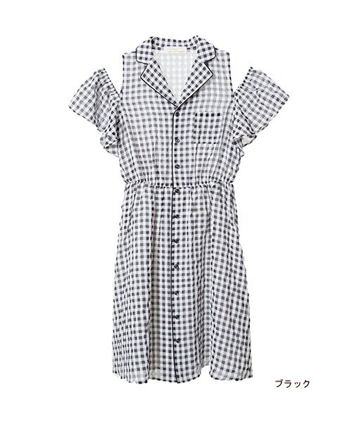 w closet（ダブルクローゼット）の「ギンガムチェック柄袖フリル肩あき