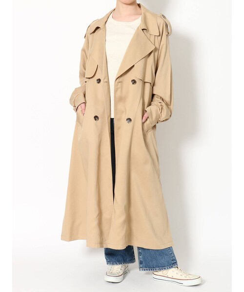 Ungrid（アングリッド）の「ルーズロングトレンチコート（その他アウター・ベージュ/キャメル・S/M）」の4枚目の写真