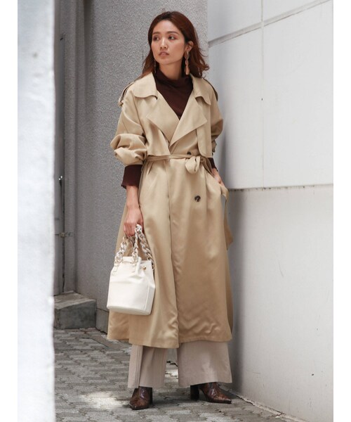 Ungrid（アングリッド）の「ルーズロングトレンチコート（その他アウター・ベージュ/キャメル・S/M）」の5枚目の写真