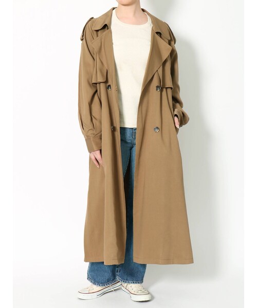 Ungrid（アングリッド）の「ルーズロングトレンチコート（その他アウター・ベージュ/キャメル・S/M）」の2枚目の写真
