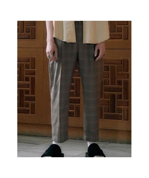 LIDNM（リドム）の「CHECK TAPERED SLACKS【BROWN】（スラックス・メンズ・ブラウン系・S/M/L）」の5枚目の写真