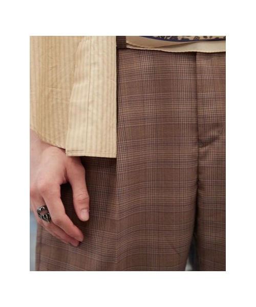 LIDNM（リドム）の「CHECK TAPERED SLACKS【BROWN】（スラックス・メンズ・ブラウン系・S/M/L）」の8枚目の写真