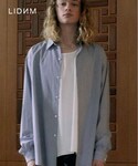 LIDNM | COMBINATION STRIPE BIG SHIRT【BLUE】(襯衫)