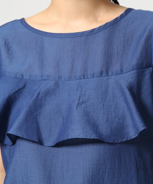 LOWRYS FARM（ローリーズファーム）の「Ｇベーシックキリカエフリルフレンチスリーブ（トップス・レディース・オフ/アイボリー/ネイビー・Ｍ/Ｌ）」の6枚目の写真