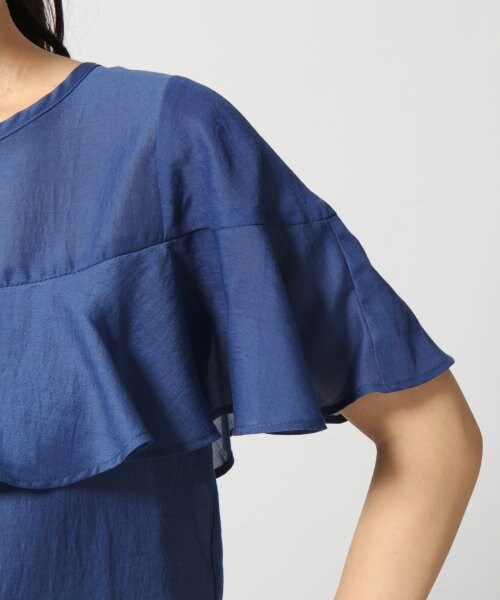 LOWRYS FARM（ローリーズファーム）の「Ｇベーシックキリカエフリルフレンチスリーブ（トップス・レディース・オフ/アイボリー/ネイビー・Ｍ/Ｌ）」の7枚目の写真