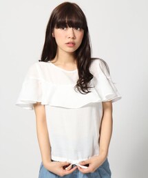 LOWRYS FARM | Ｇベーシックキリカエフリルフレンチスリーブ(トップス)