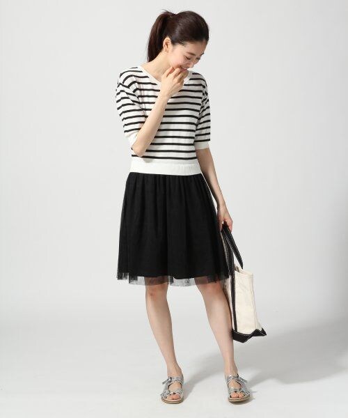 A part by（アパートバイ）の「１２ＧＡＣチュールキリカエワンピース（ワンピース/ドレス・レディース・ボーダー/グレー/ピンク・Ｍ/Ｌ）」の6枚目の写真