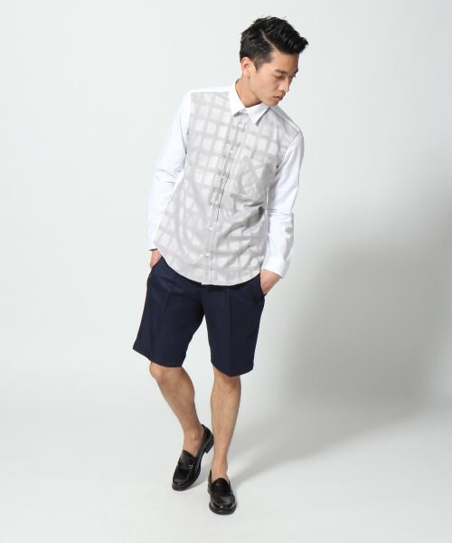 HARE（ハレ）の「フレンチリネンショーツ（パンツ・メンズ・オフホワイト/ブラック/ベージュ/ブルー/ネイビー・Ｓ/Ｍ/Ｌ）」の15枚目の写真