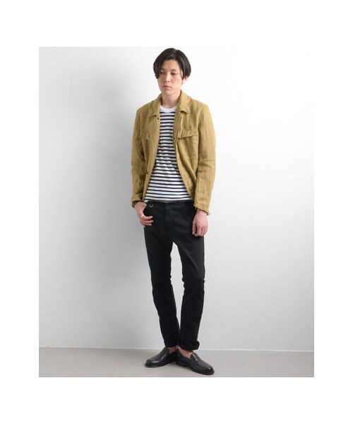 URBAN RESEARCH(アーバンリサーチ)の「40/2スーピマ胸ポケボーダーTシャツ(トップス・メンズ・NAVY/YELLOW/PINK/BLACK・M/L)」の15枚目の写真