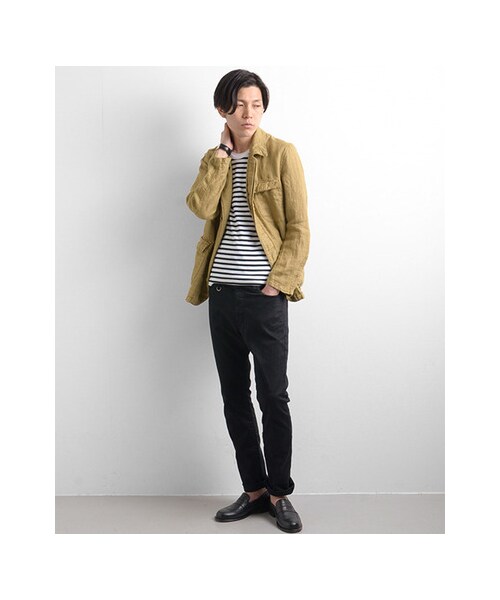 URBAN RESEARCH(アーバンリサーチ)の「40/2スーピマ胸ポケボーダーTシャツ(トップス・メンズ・NAVY/YELLOW/PINK/BLACK・M/L)」の14枚目の写真