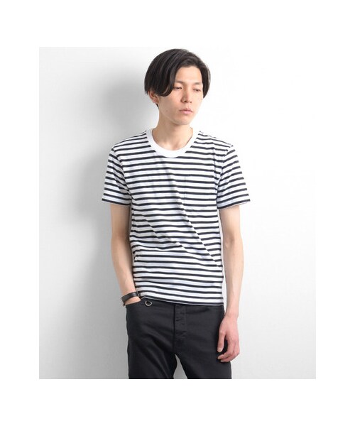 URBAN RESEARCH(アーバンリサーチ)の「40/2スーピマ胸ポケボーダーTシャツ(トップス・メンズ・NAVY/YELLOW/PINK/BLACK・M/L)」の8枚目の写真