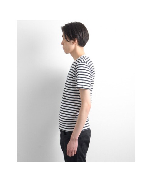 URBAN RESEARCH(アーバンリサーチ)の「40/2スーピマ胸ポケボーダーTシャツ(トップス・メンズ・NAVY/YELLOW/PINK/BLACK・M/L)」の10枚目の写真