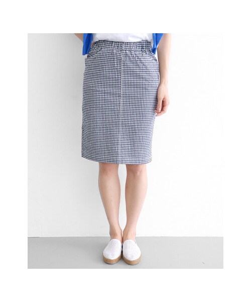 URBAN RESEARCH DOORS(アーバンリサーチドアーズ)の「ギンガムストレッチタイトスカート(スカート・レディース・ブラック/ネイビー・36/38)」の7枚目の写真